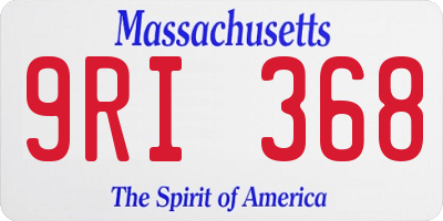 MA license plate 9RI368