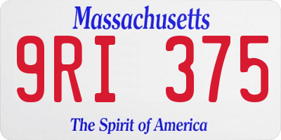 MA license plate 9RI375