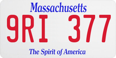 MA license plate 9RI377