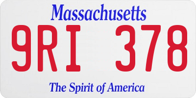 MA license plate 9RI378
