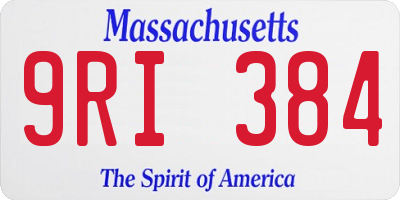 MA license plate 9RI384