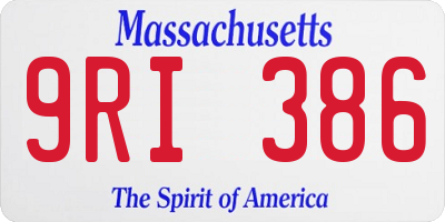 MA license plate 9RI386
