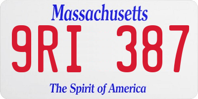 MA license plate 9RI387