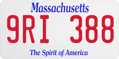 MA license plate 9RI388