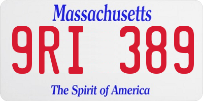MA license plate 9RI389