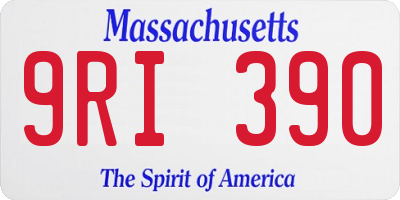 MA license plate 9RI390