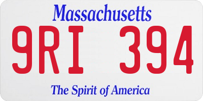 MA license plate 9RI394