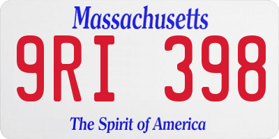 MA license plate 9RI398