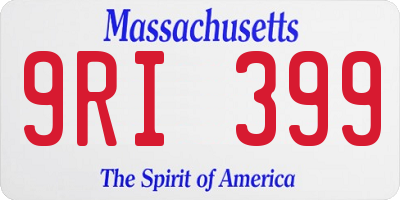 MA license plate 9RI399