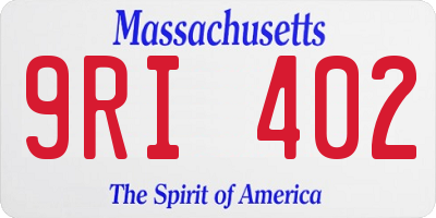 MA license plate 9RI402