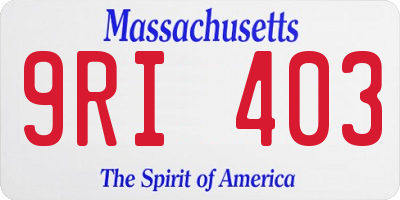 MA license plate 9RI403