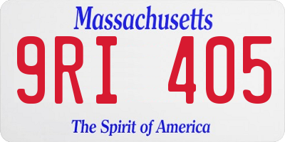 MA license plate 9RI405