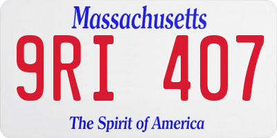 MA license plate 9RI407