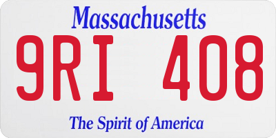 MA license plate 9RI408