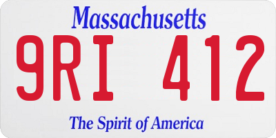 MA license plate 9RI412