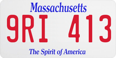 MA license plate 9RI413