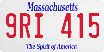 MA license plate 9RI415