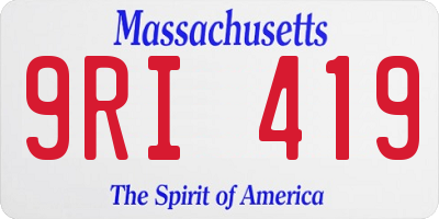 MA license plate 9RI419