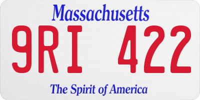 MA license plate 9RI422