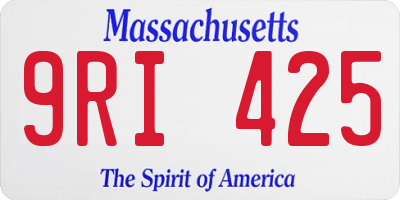 MA license plate 9RI425