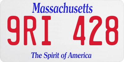 MA license plate 9RI428
