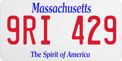 MA license plate 9RI429