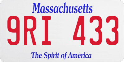 MA license plate 9RI433