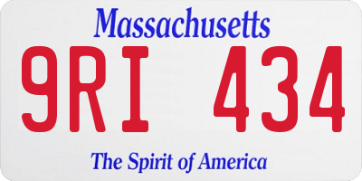 MA license plate 9RI434