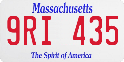 MA license plate 9RI435