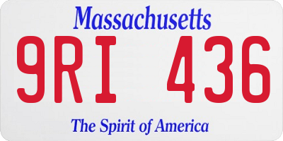 MA license plate 9RI436