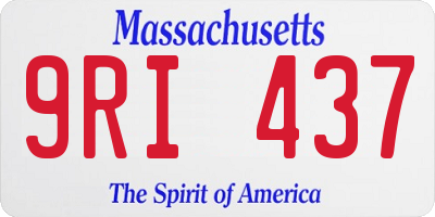 MA license plate 9RI437
