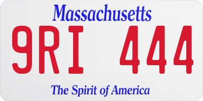 MA license plate 9RI444