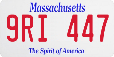 MA license plate 9RI447