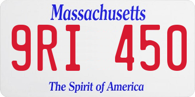 MA license plate 9RI450