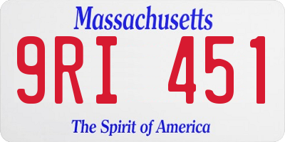 MA license plate 9RI451