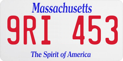 MA license plate 9RI453