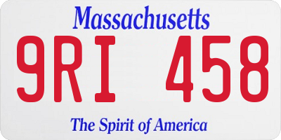 MA license plate 9RI458