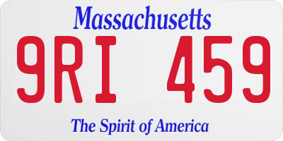 MA license plate 9RI459