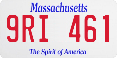 MA license plate 9RI461
