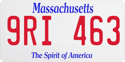 MA license plate 9RI463