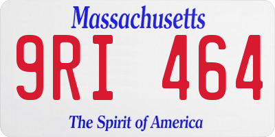 MA license plate 9RI464