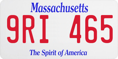 MA license plate 9RI465