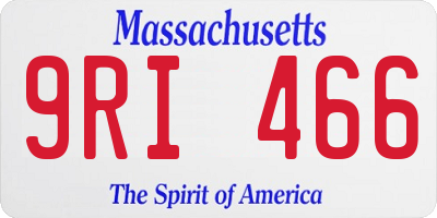 MA license plate 9RI466