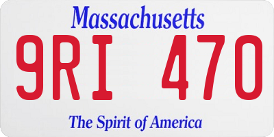 MA license plate 9RI470