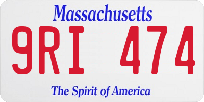 MA license plate 9RI474