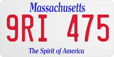 MA license plate 9RI475