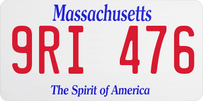MA license plate 9RI476