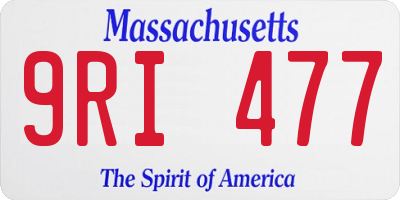 MA license plate 9RI477