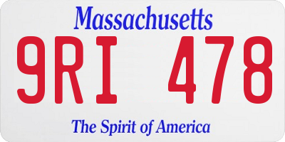 MA license plate 9RI478