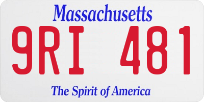 MA license plate 9RI481